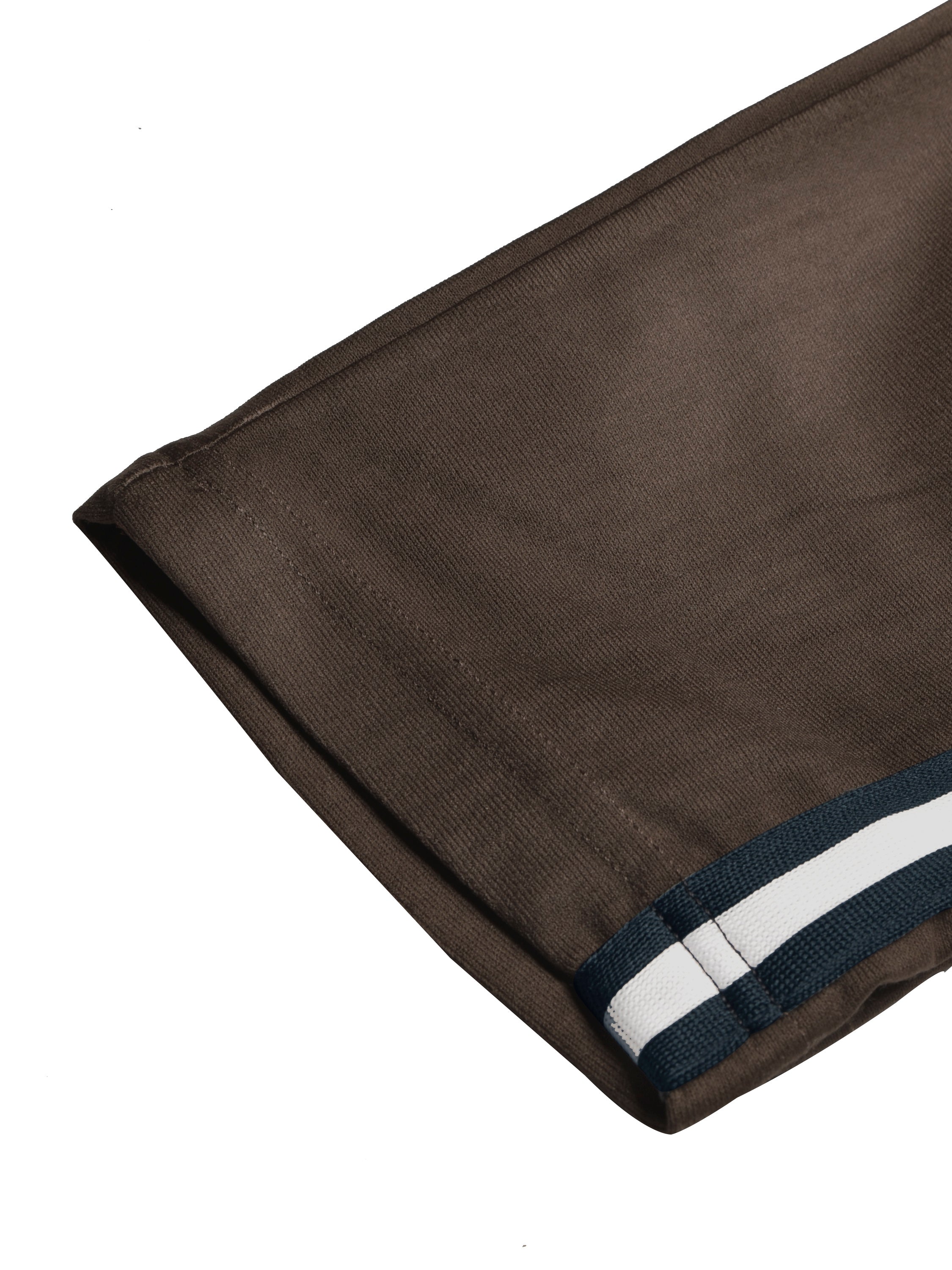 Louis Vicaci Slim Fit Active Wear Summer Trouser For Men-Dark Brown with Navy & White Stripes-SP2512