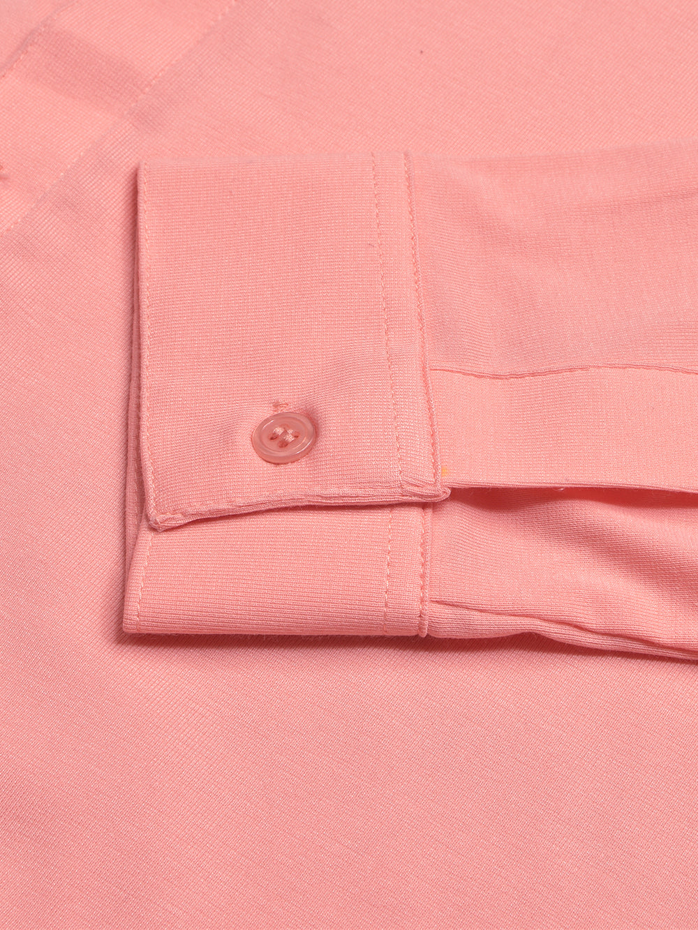 Louis Vicaci Super Stretchy Slim Fit Long Sleeve Summer Formal Casual Shirt For Men-Coral Pink-BR13513