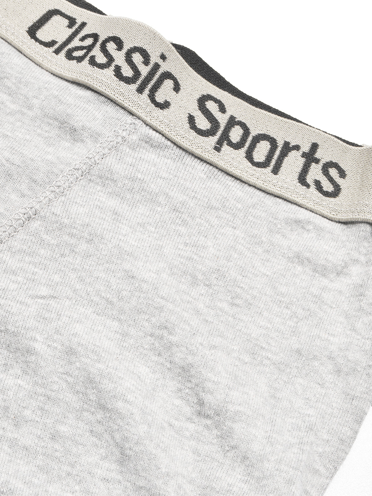 Classic Sport Single Jersey Boxer Brief For Men-Grey Melange-BR771