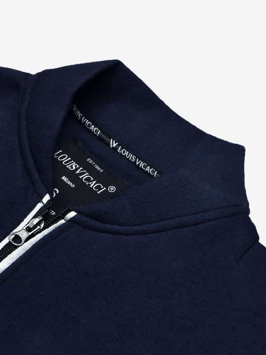 Louis Vicaci Fleece Zipper Tracksuit For Men-Dark Navy-BR830