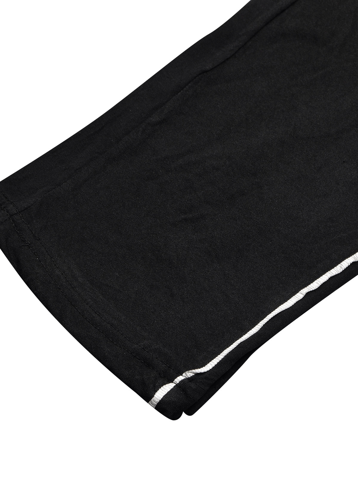 Louis Vicaci Slim Fit Active Wear Summer Active Wear Trouser Pent For Men-Black with White Piping-BR870
