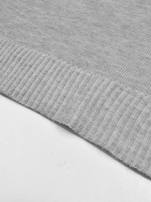 Full Fashion Crew Neck Wool Sweater For Men-Grey Melange-RT2254
