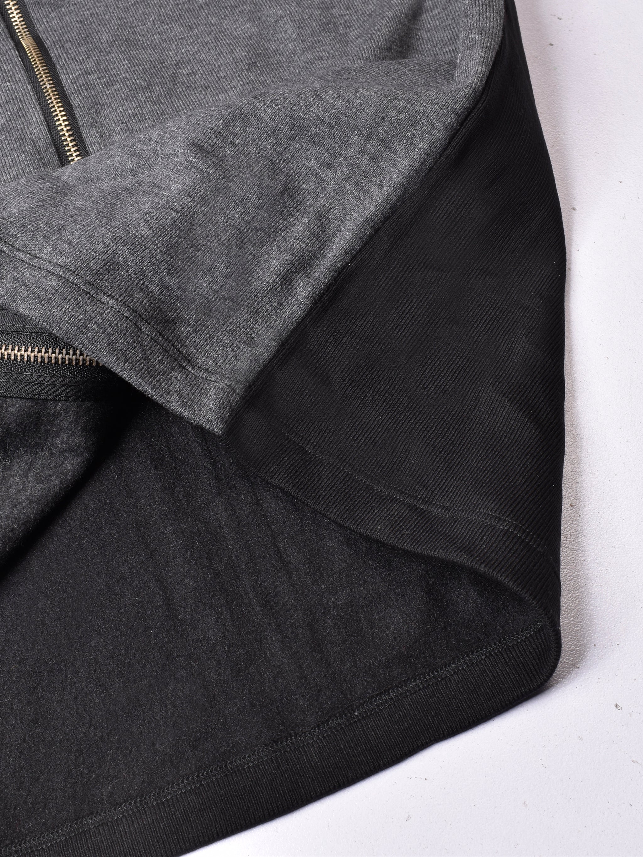 Louis Vicaci Fleece Sleeveless Zipper Sweater For Men-Charcoal & Black-RT1507