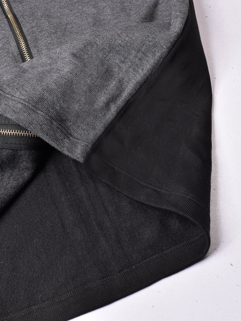 Louis Vicaci Fleece Sleeveless Zipper Sweater For Men-Charcoal & Black-RT1507