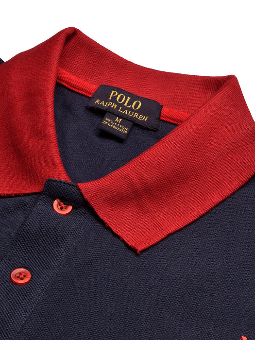PRL Stylish Pique Summer Polo For Men-Navy Red Aplic-BR12978