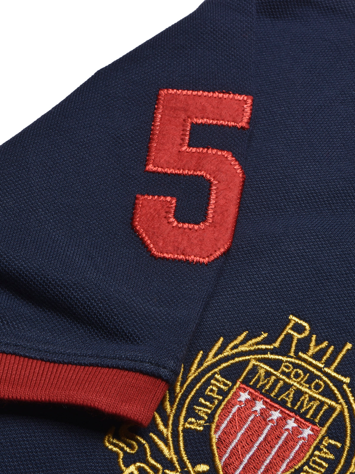 PRL Stylish Pique Summer Polo For Men-Navy Red Aplic-BR12978