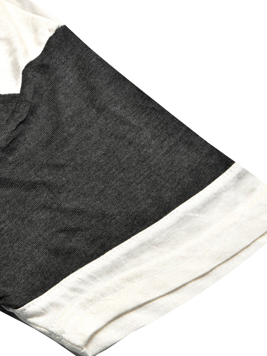 Summer Fashion T-Shirt & Lounge Short Suit For Men-Off White with Charcoal Melange-BR785
