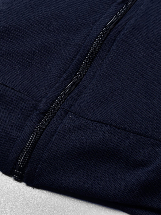 Louis Vicaci Fur Sleeveless Zipper P.Q Hoodie Jacket For Men-Navy-RT1521