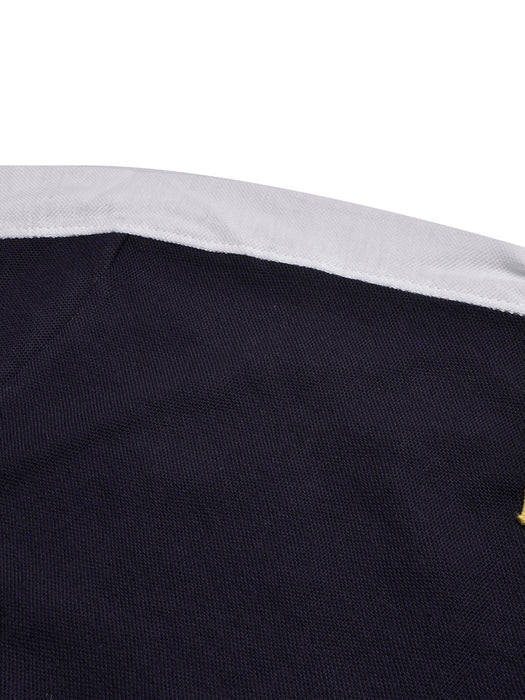 LV Summer Polo Shirt For Men-Navy with Grey Panel-BR13022