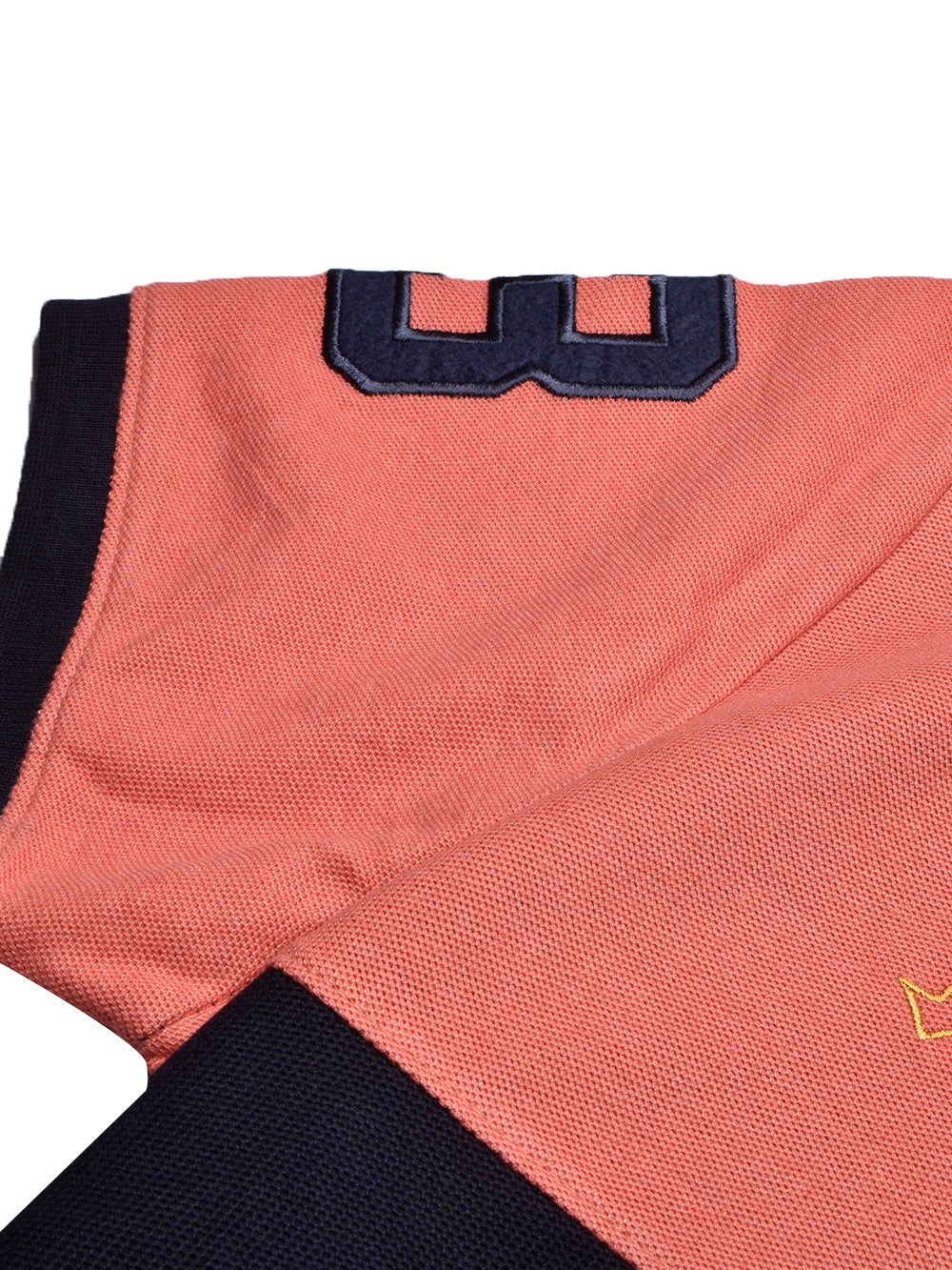 U.S Polo Assn. Summer Polo Shirt For Men-Navy with Coral Orange & White Panel-BR13027