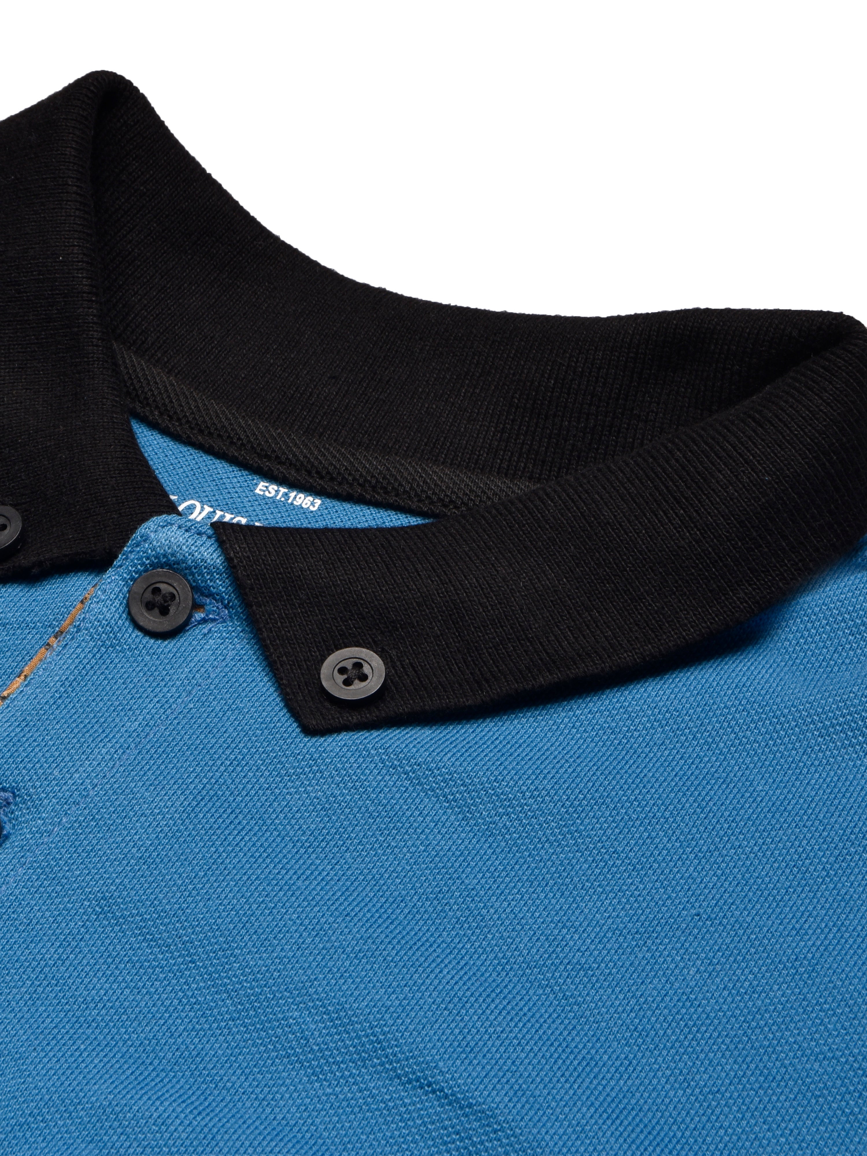 Summer Polo Shirt For Men-Dark Sky with Black-BR13047