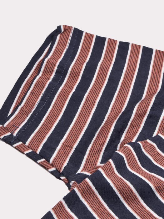 RBX Summer Single Jersey Henley Tee Shirt For Kids-Brown & Navy Stripe-BE1067/BR13305