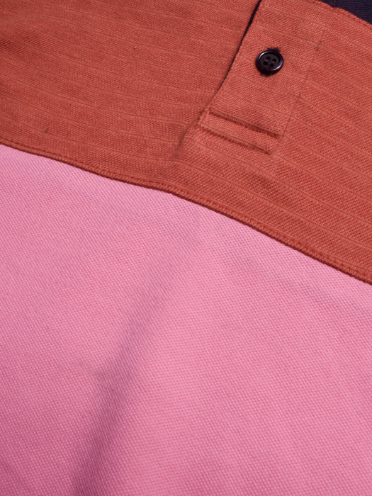 NXT Summer Polo Shirt For Men-Pink & Navy with Maroon Panel-RT2352