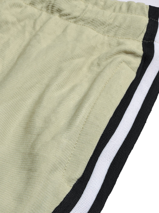Louis Vicaci Slim Fit Summer Trouser For Men-Grapes Green with Black & White Stripes-BR13349