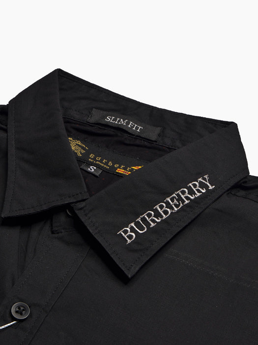 BB Premium Casual Shirt For Men-Black with Embroidery-BR13658