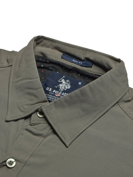 USPA Premium Slim Fit Casual Shirt For Men-Olive-BR13660
