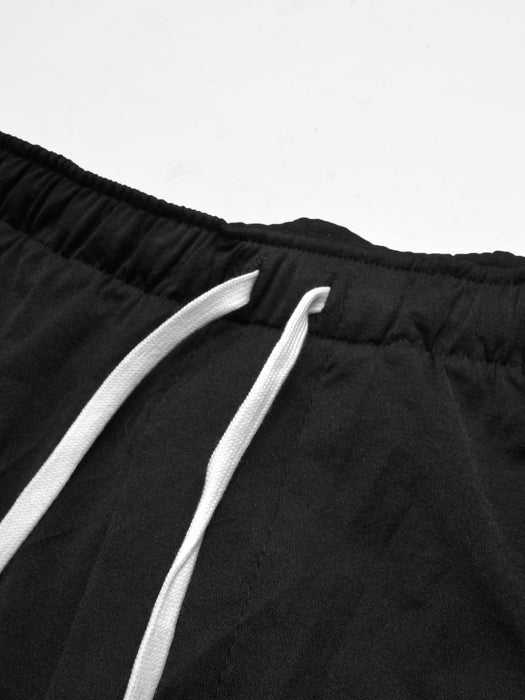 Slazenger Slim Fit Lycra Trouser For Men-Black with White Piping-RT2513