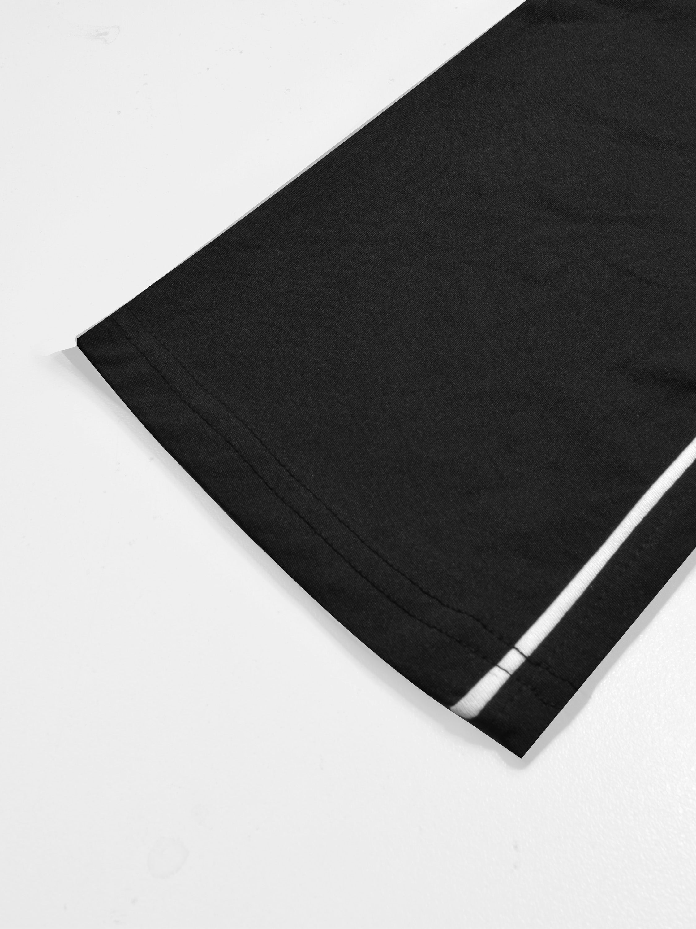 Slazenger Slim Fit Active Wear Trouser For Men-Black with White Piping-RT2513