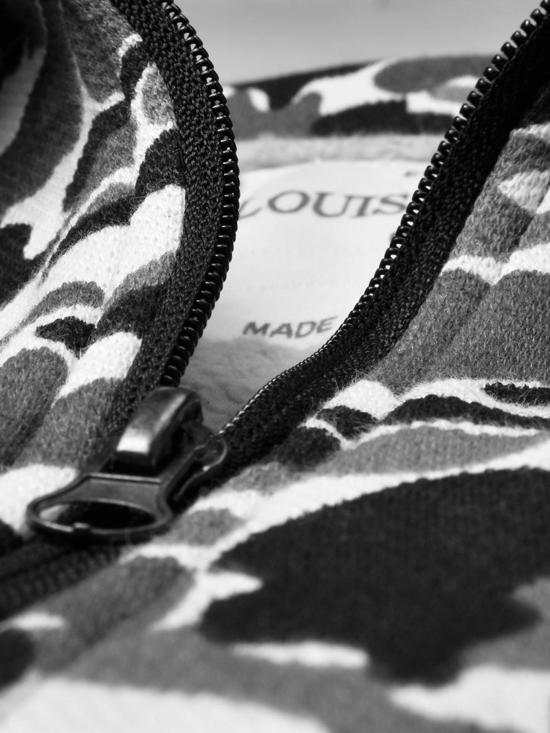 Louis Vicaci Fur Zipper Mock Neck Jacket For Men-Camouflage-BR867
