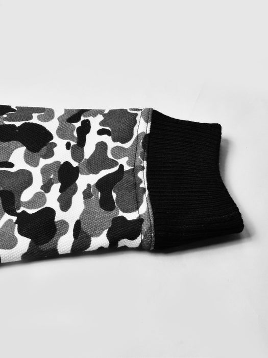 Louis Vicaci Fur Zipper Mock Neck Jacket For Men-Camouflage-BR867