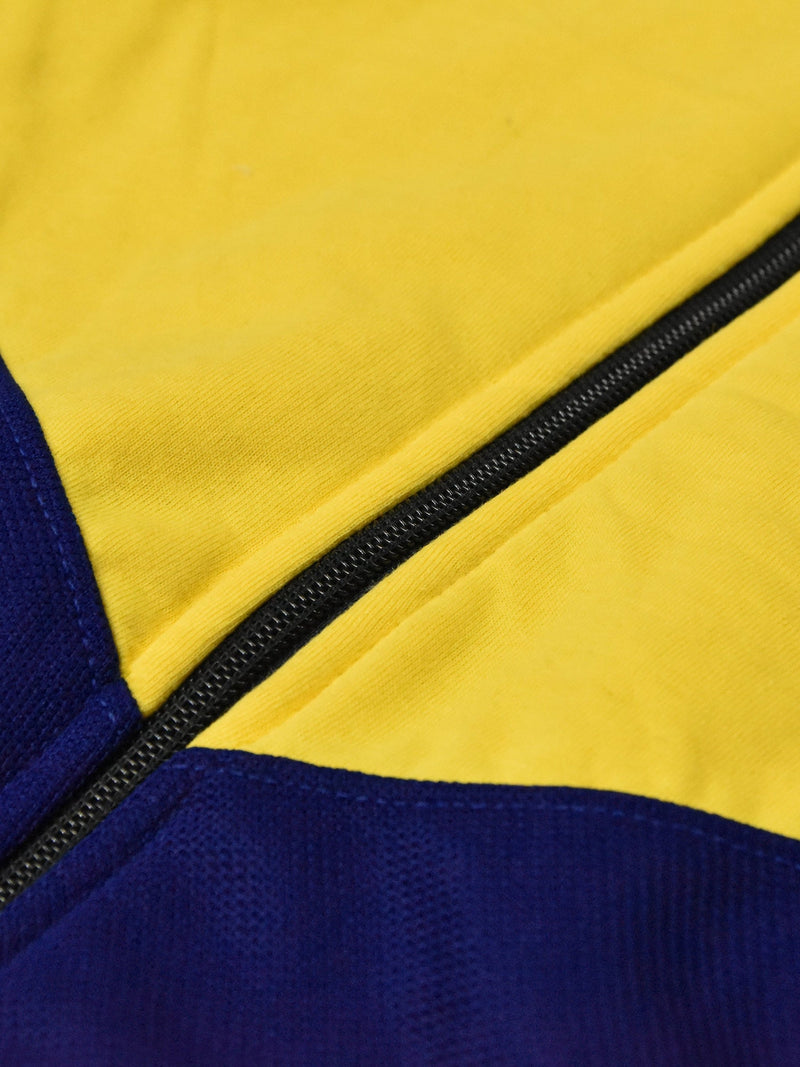 Mango Stylish Inner Fur Zipper Hoodie For Kids-Yellow & Royal Blue-BE153/BR964