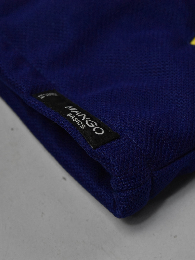 Mango Stylish Inner Fur Zipper Hoodie For Kids-Yellow & Royal Blue-BR964