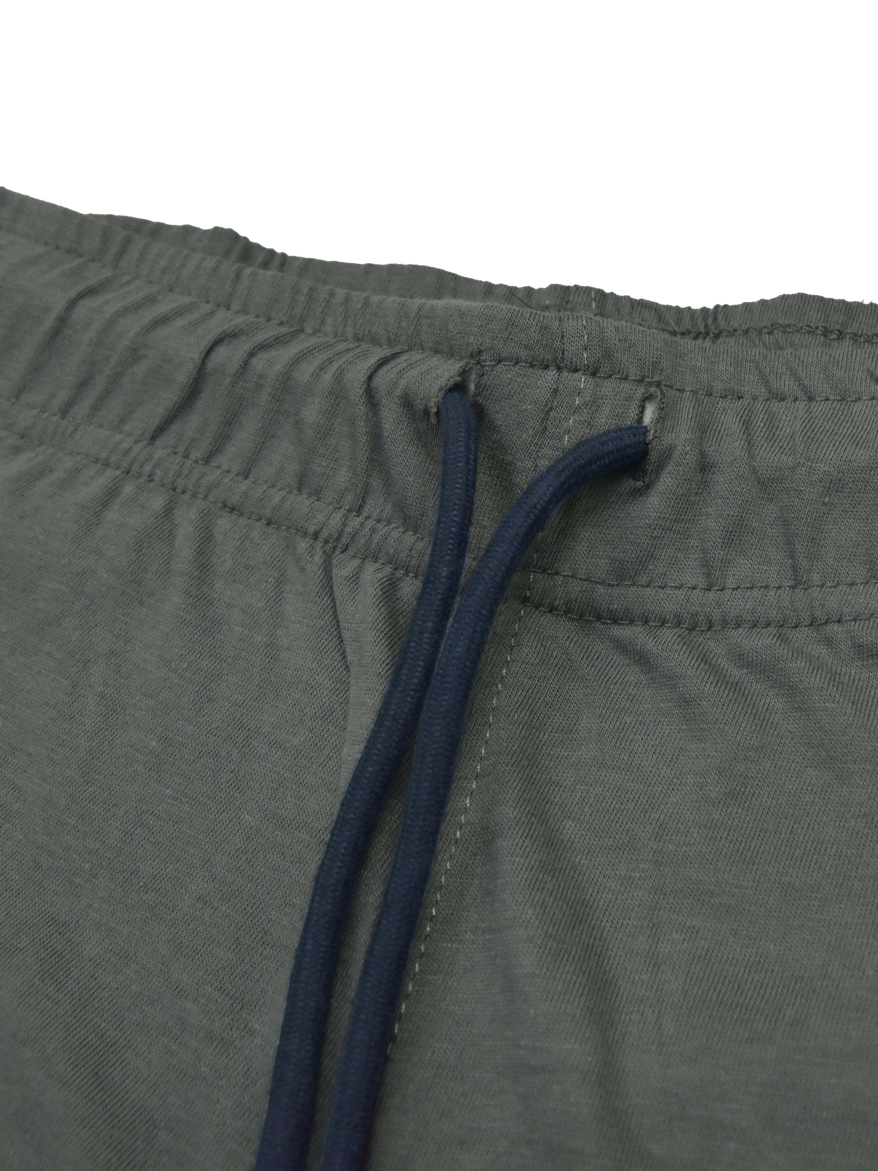 Summer Single Jersey Slim Fit Trouser For Men-Slate Grey With Navy Stripe-SP6575