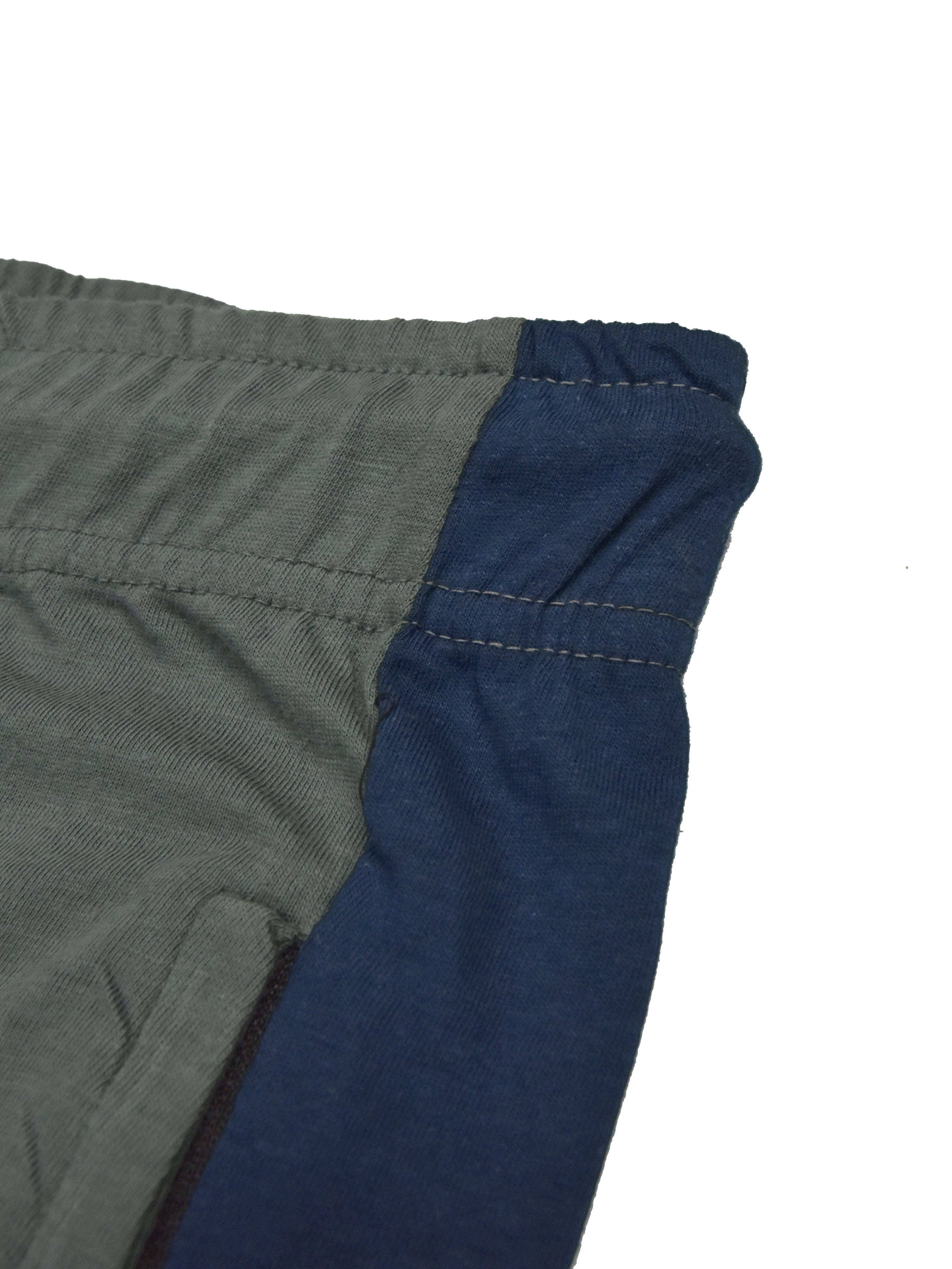 Summer Single Jersey Slim Fit Trouser For Men-Slate Grey With Navy Melange Stripes-RT2105