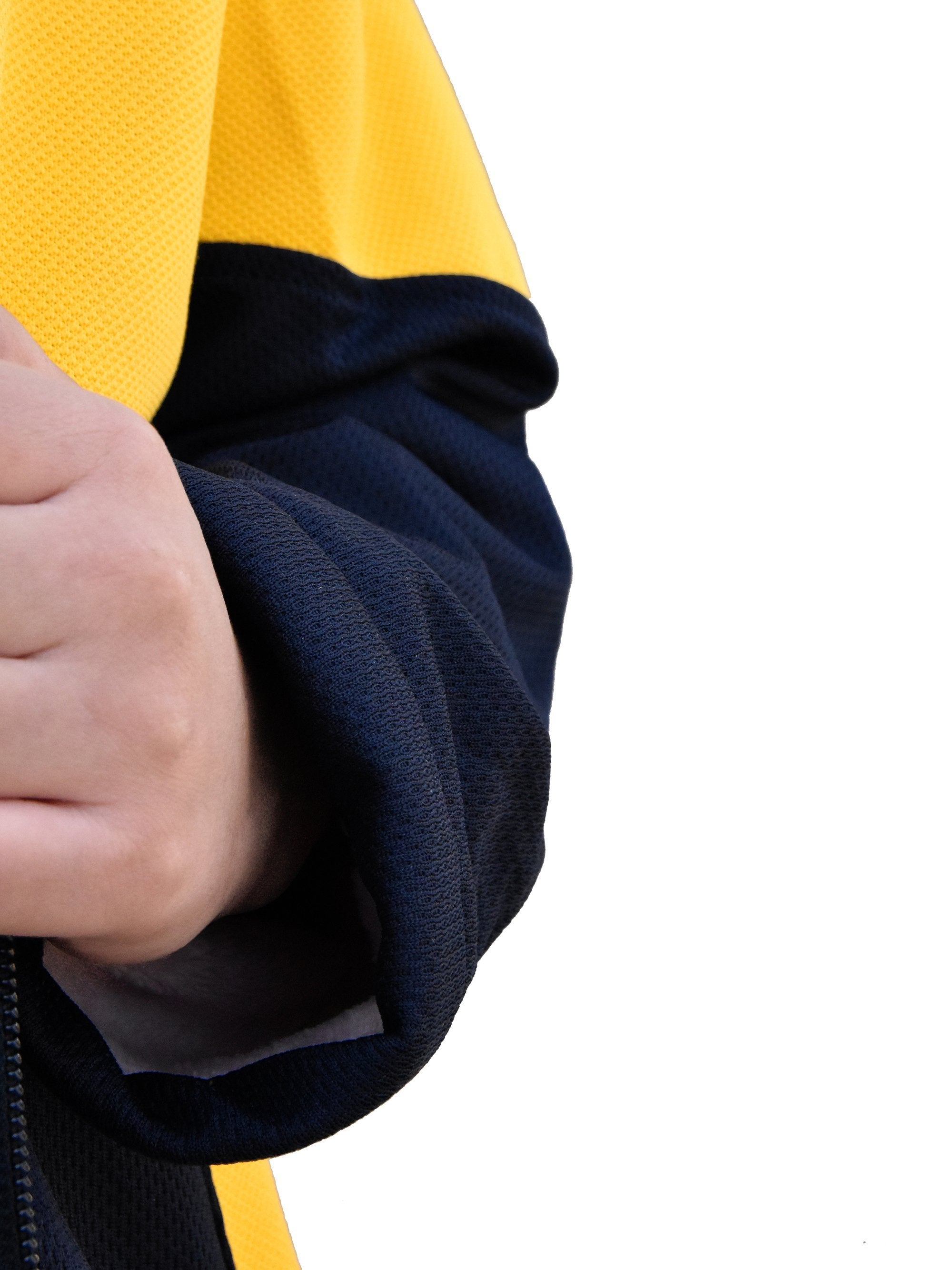 Mango Stylish Inner Fur Zipper Hoodie For Kids-Dark Navy With Yellow-BR952