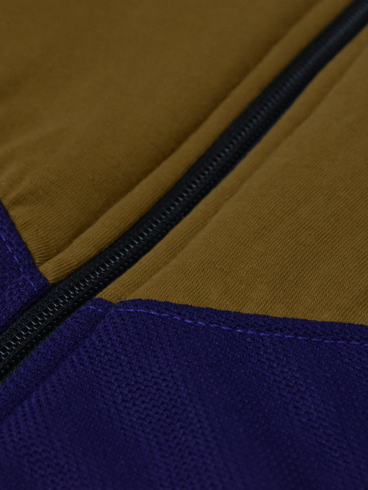 Mango Stylish Inner Fur Zipper Hoodie For Kids-Purple & Dark Camel-BR955
