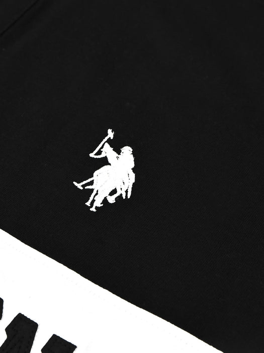 U.S Polo Assn. Long Sleeve Polo Shirt For Men-Black & Grey-BR1115