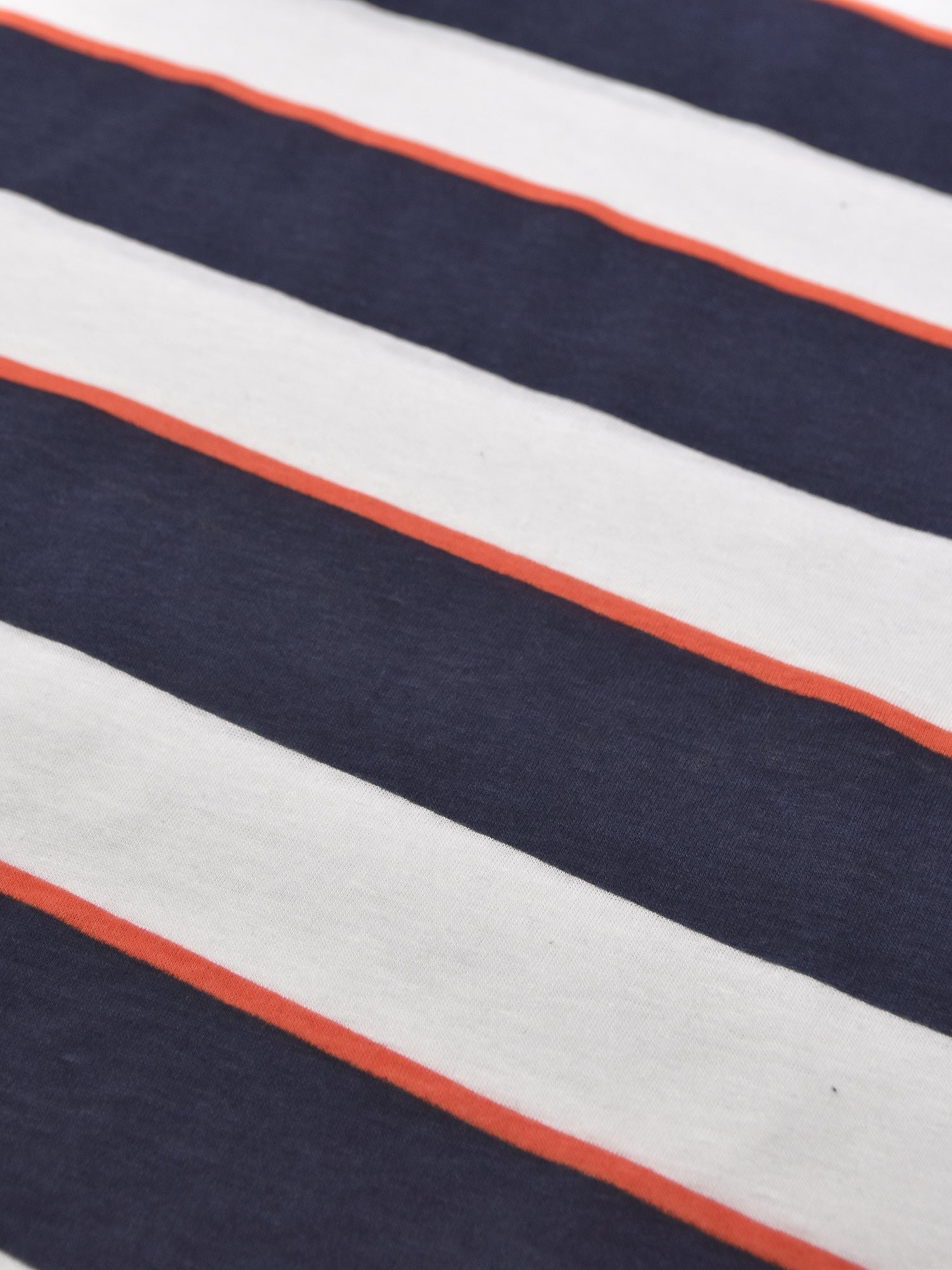 Nxt Single Jersey Crew Neck Tee Shirt For Men-White with Navy Stripe-BR13207