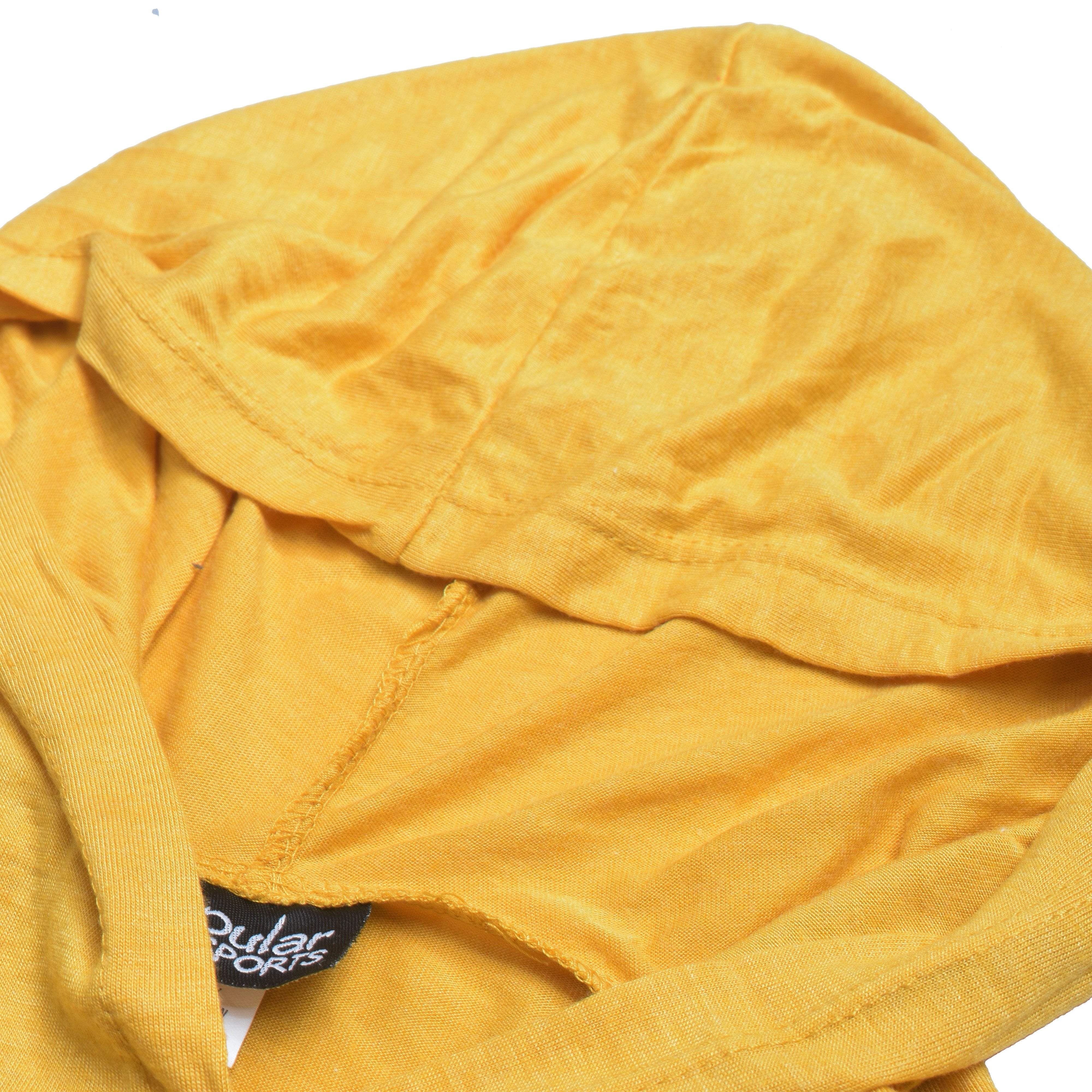 Popular Sports Long Sleeve Crop Hooded Tee Shirt For Women-Yellow-BR13682