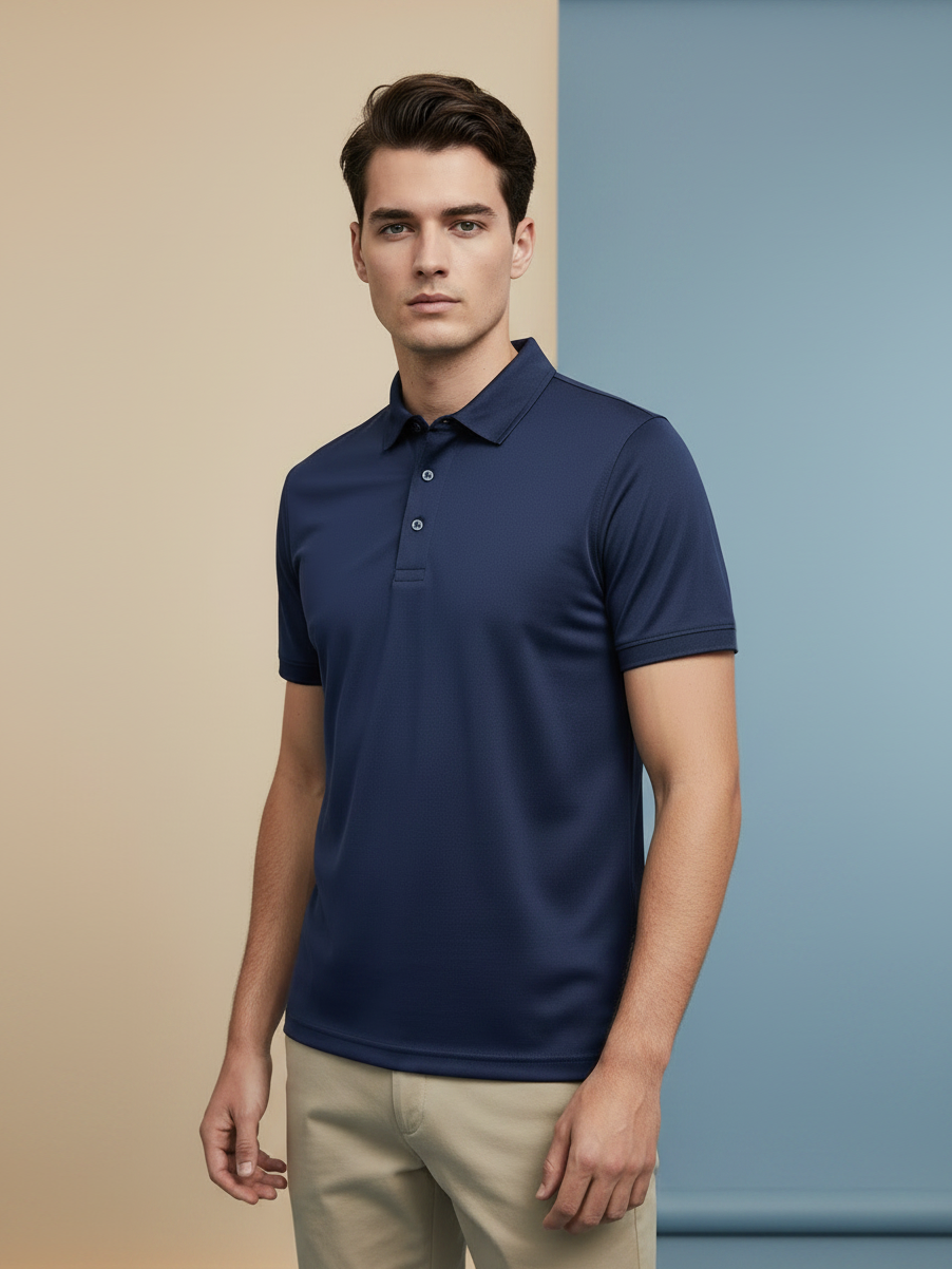 Rawgear Summer Dry Fit Polo Shirt For Men-Dark Navy-BE4996