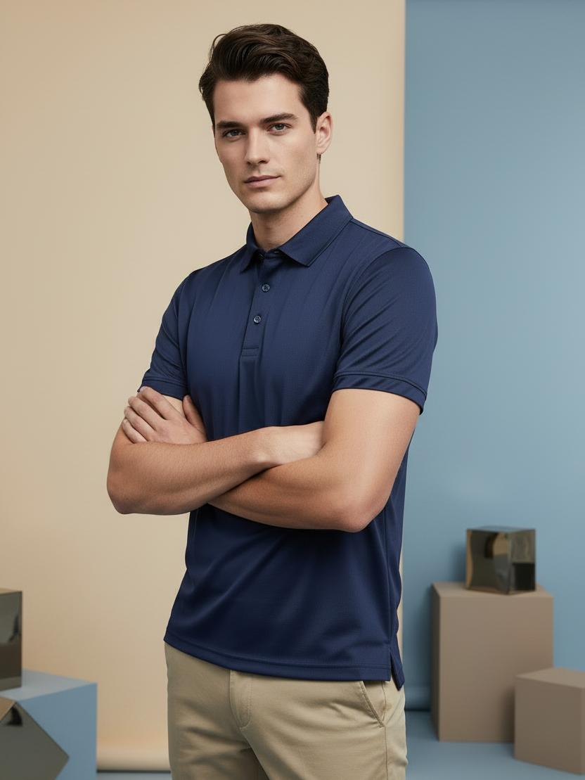 Rawgear Summer Dry Fit Polo Shirt For Men-Dark Navy-BE4996