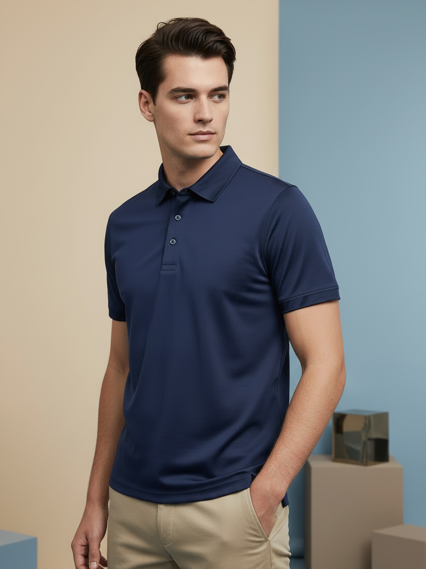Rawgear Summer Dry Fit Polo Shirt For Men-Dark Navy-BE4996