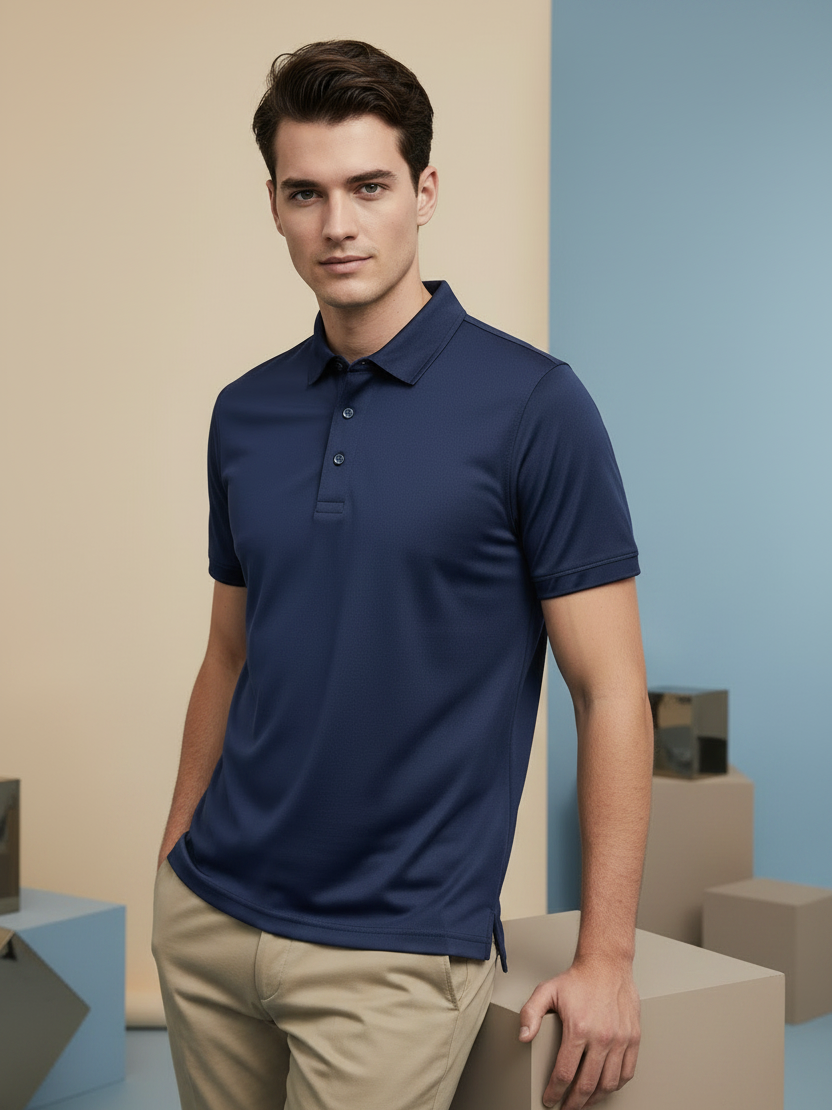 Rawgear Summer Dry Fit Polo Shirt For Men-Dark Navy-BE4996