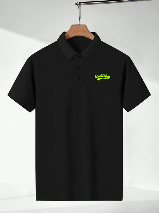 Drift King Summer Polo Shirt For Men-Black With Lime Green-BR13148