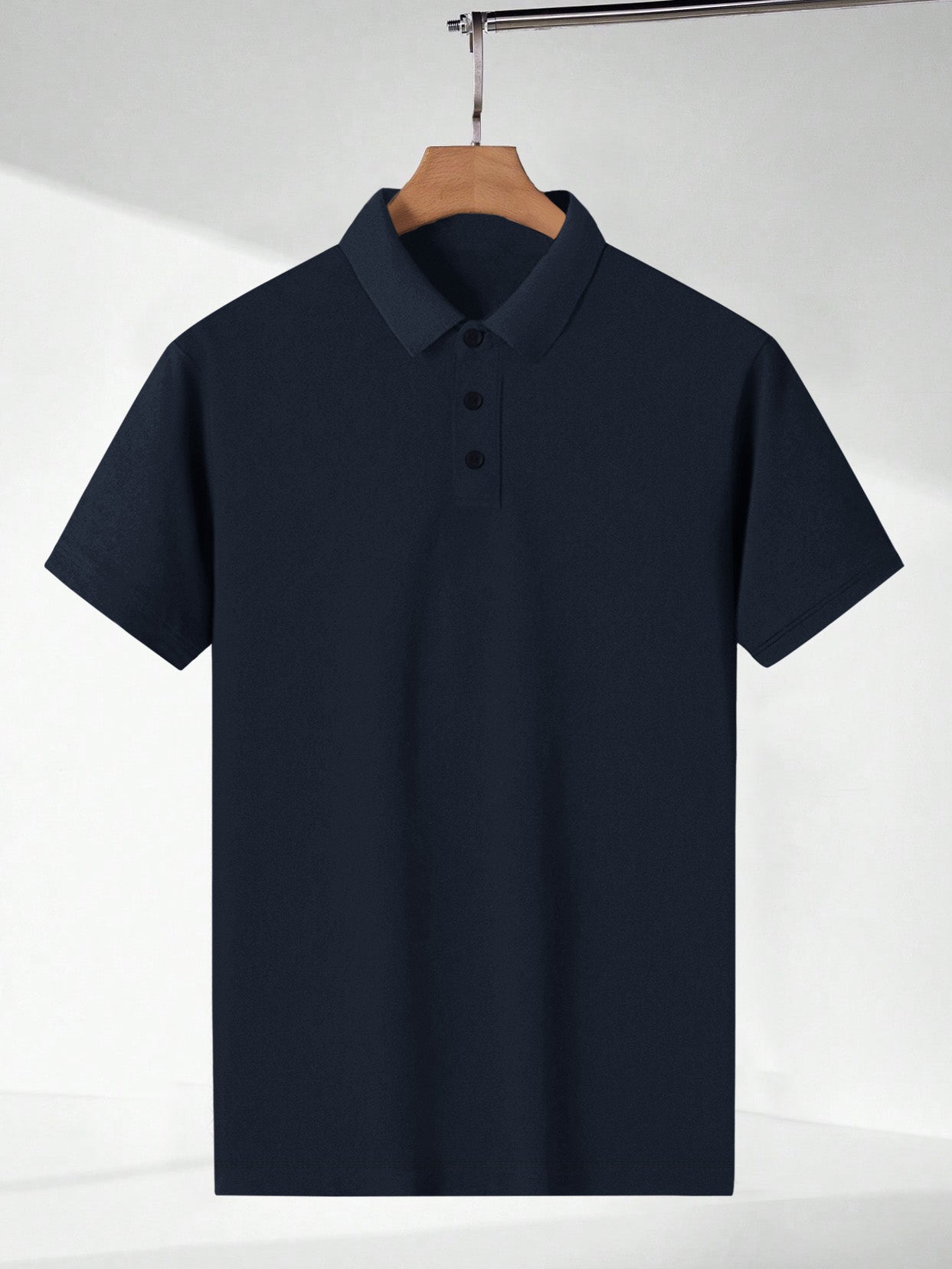 Summer Polo Shirt For Men-Navy With Yellow-BR13154