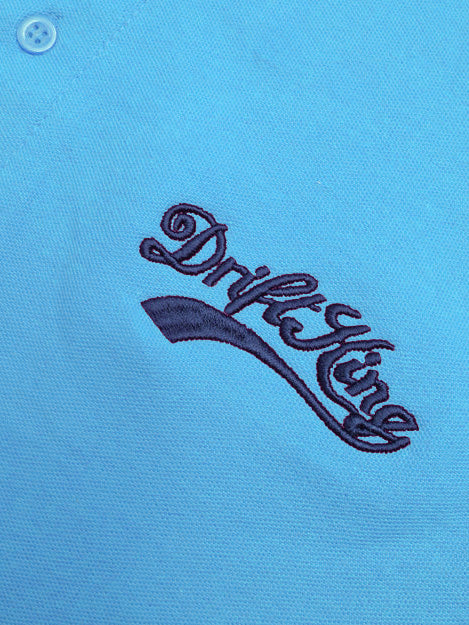 Drift King Summer Polo Shirt For Men-Sky With Navy-BR13139
