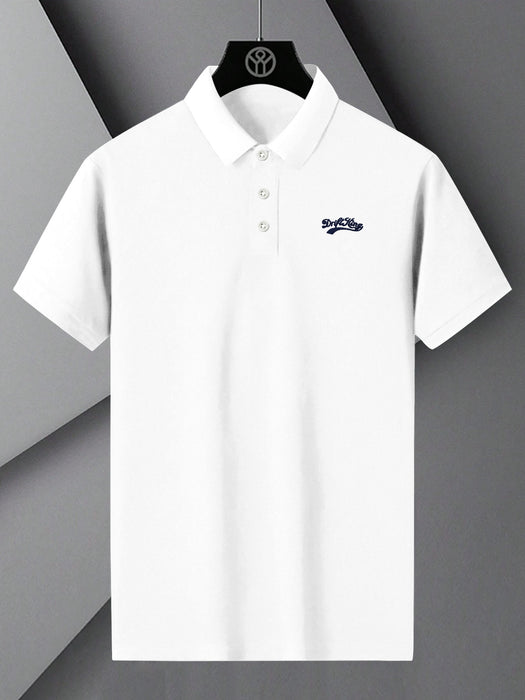 Drift King Summer Polo Shirt For Men-White with Navy-BR13144