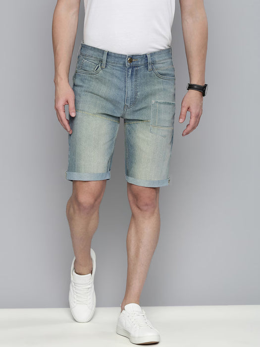F&F Jeans Short For Men-Light Blue Faded-BR13530
