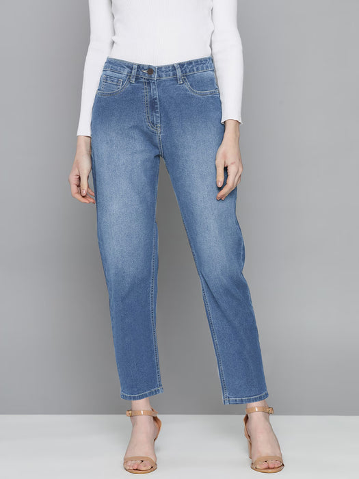 F&F Slim Fit Jeans Denim For Ladies-Blue Faded-BR13552