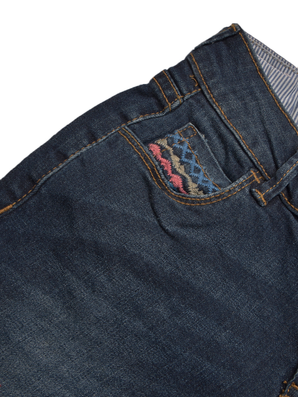 Fat Face Denim Short For Girls-Navy Faded-BR13522
