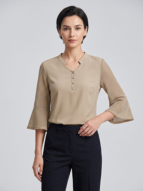 Louis Vicaci Butterfly Sleeve 4 Sided Lycra Ban Top For Ladies-Light Shine Skin-BR721
