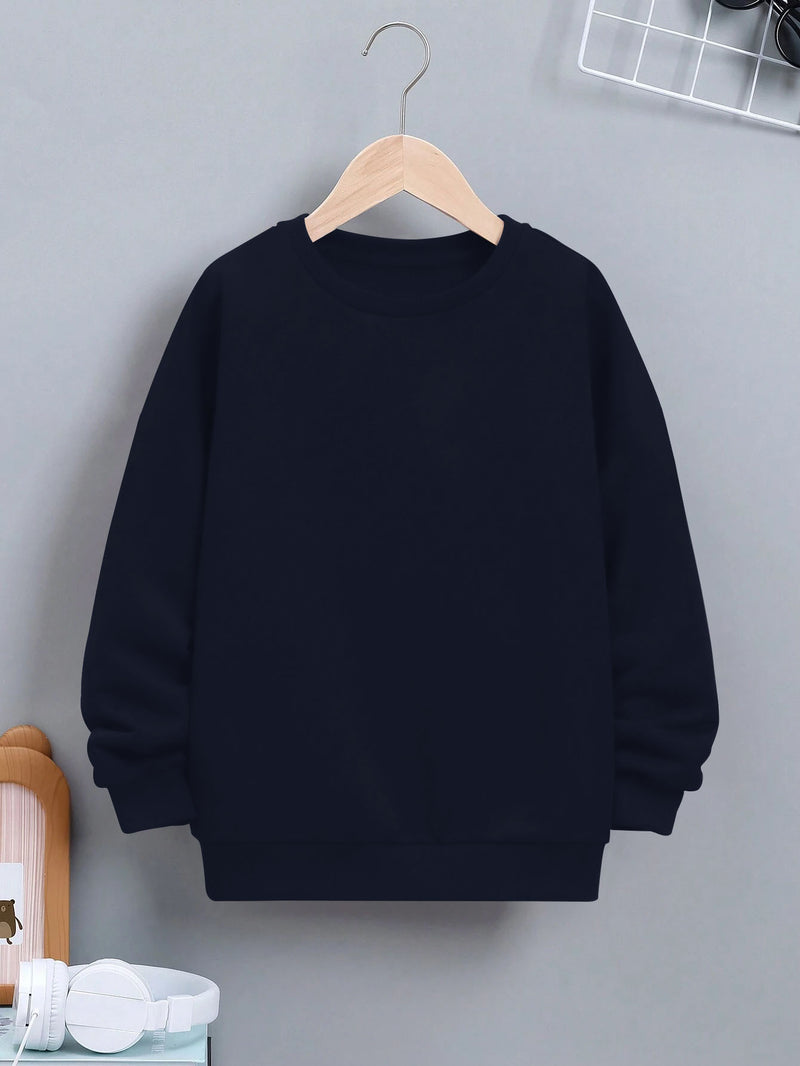 Fila Terry Fleece Sweatshirt For Kids-Dark Navy-BR14255