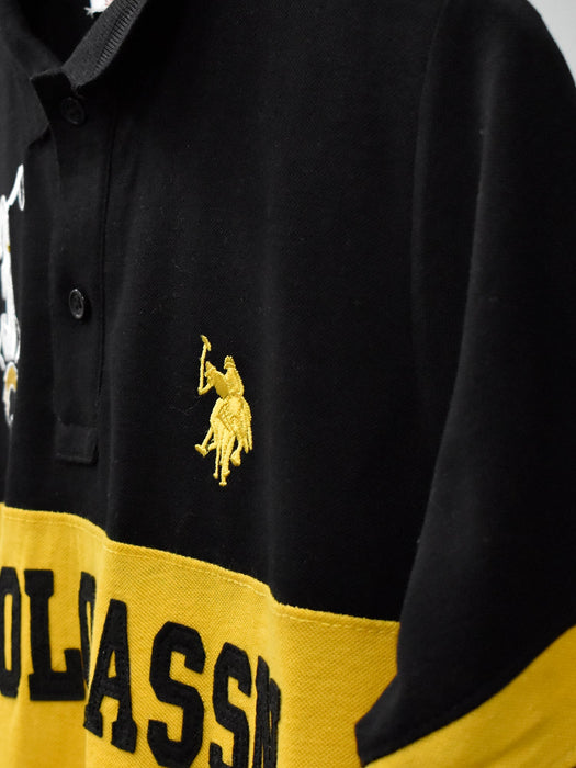U.S Polo Assn. P.Q Half Sleeve Polo Shirt For Men-Yellow & Black-BR13128