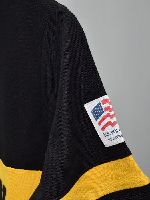 U.S Polo Assn. P.Q Half Sleeve Polo Shirt For Men-Yellow & Black-BR13128