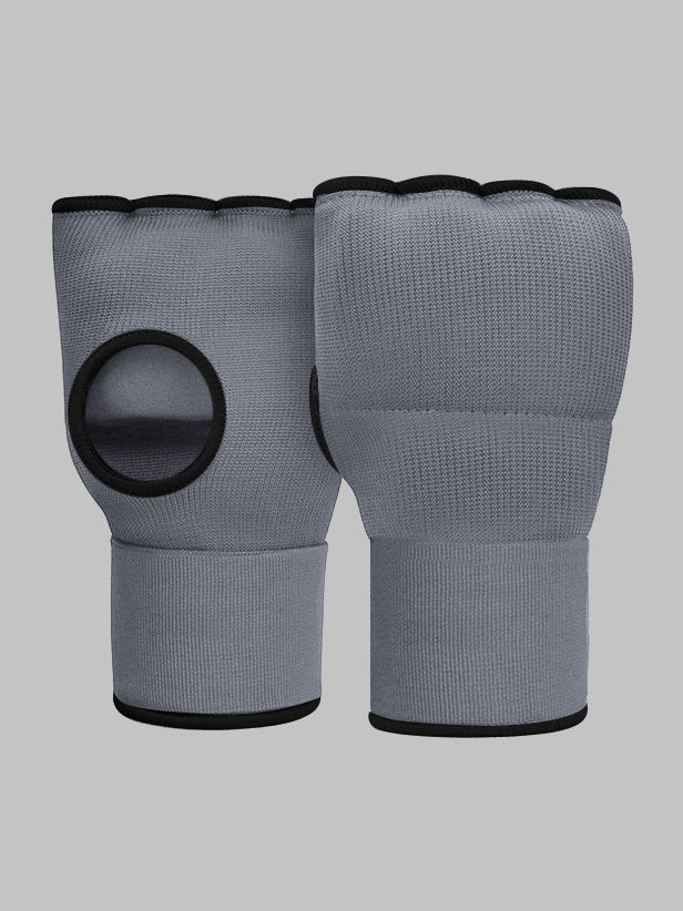 Gel Gloves with Bandage Pair-Grey with Black-LV449