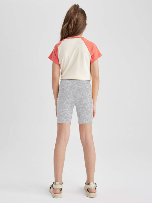 Guess Stylish Legging Short For Girls-Grey Melange with Print-BR13728